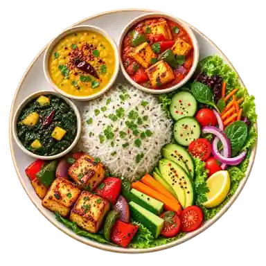 Vegetarian Indian food selection